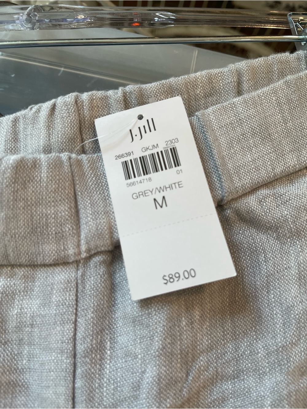 J. Jill Light Gray Linen-Blend Chinos - Picture 3 of 5